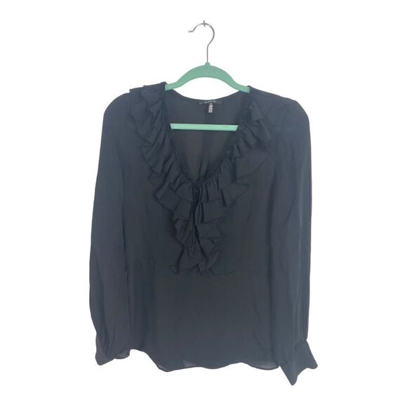 #700 Drew Ruffle Silk Pullover Blouse - Picture 1 of 6